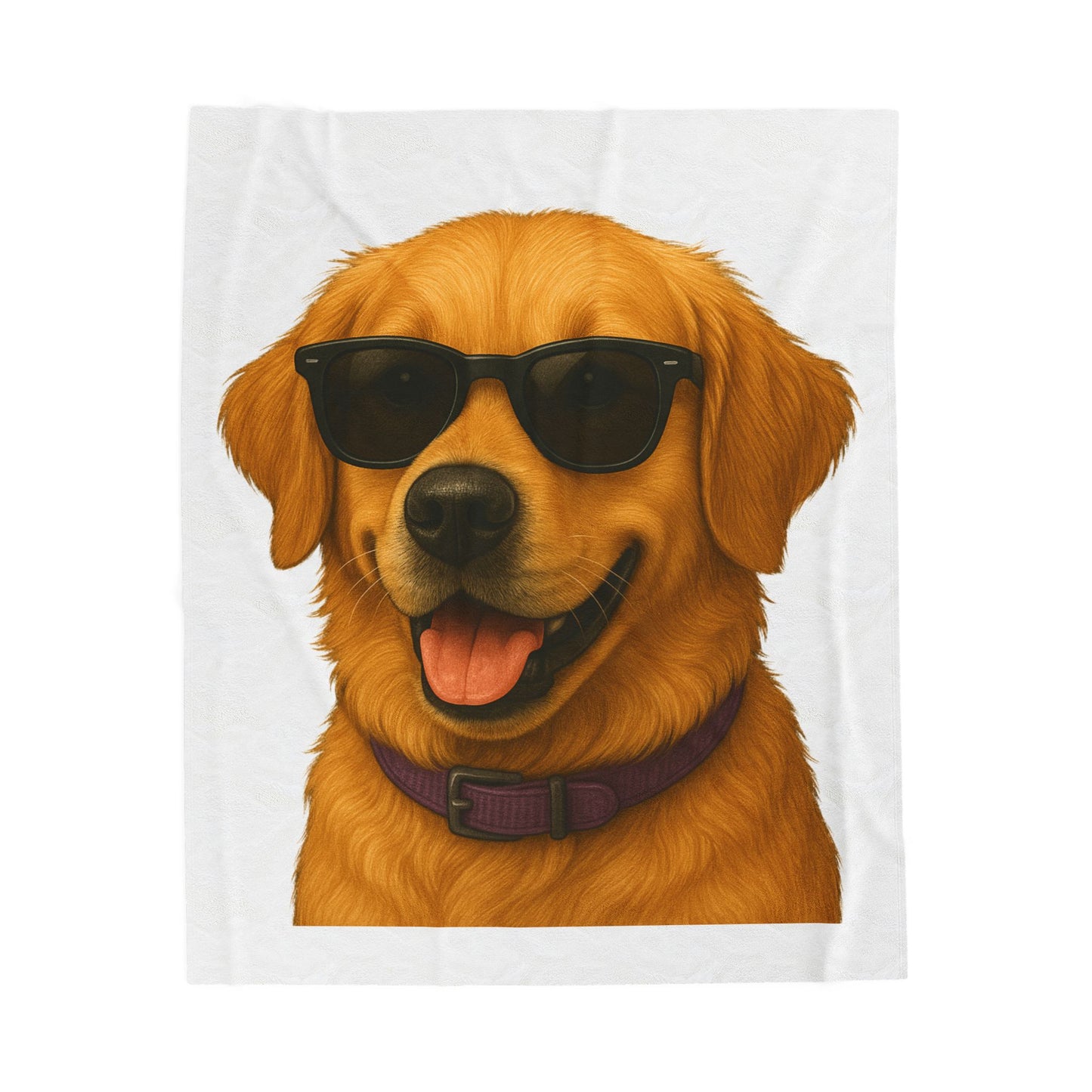 Golden Retriever Wearing Sunglasses - Sherpa Blanket