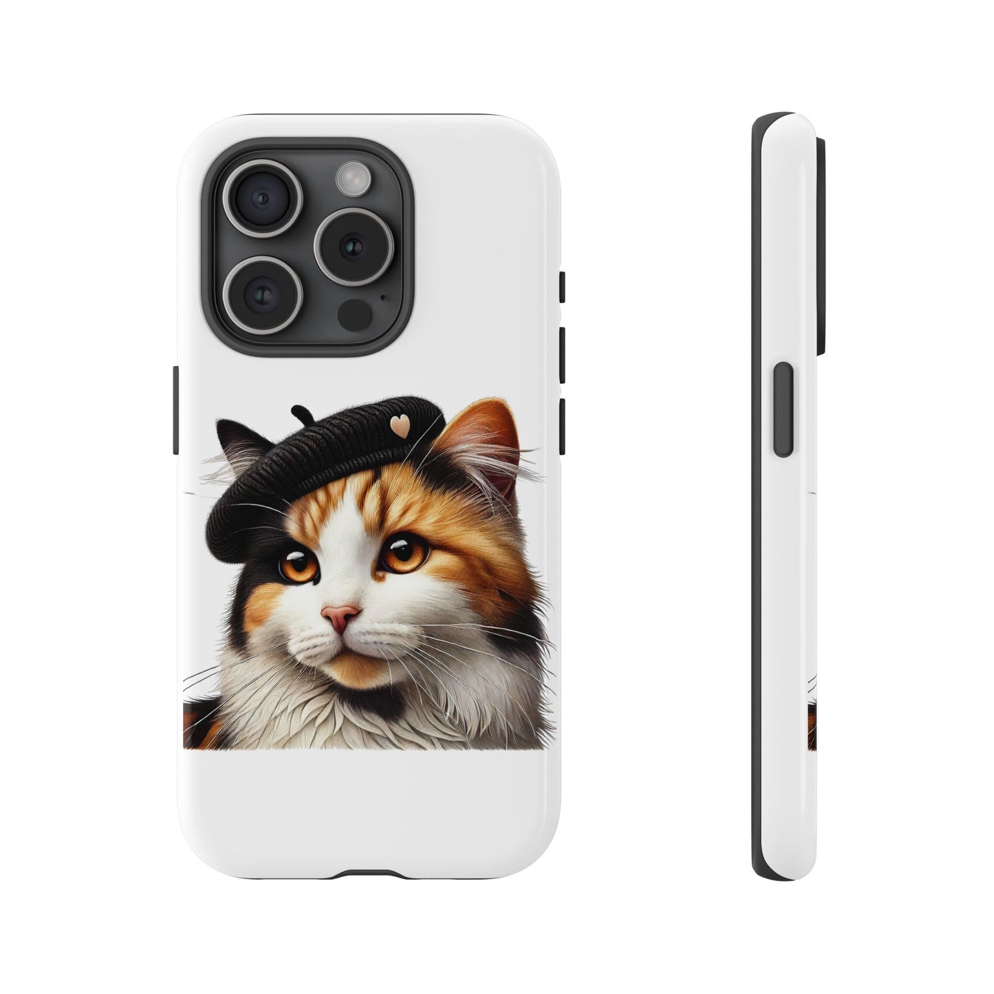 Calico Cat Wearing a Beret - Tough Phone Case