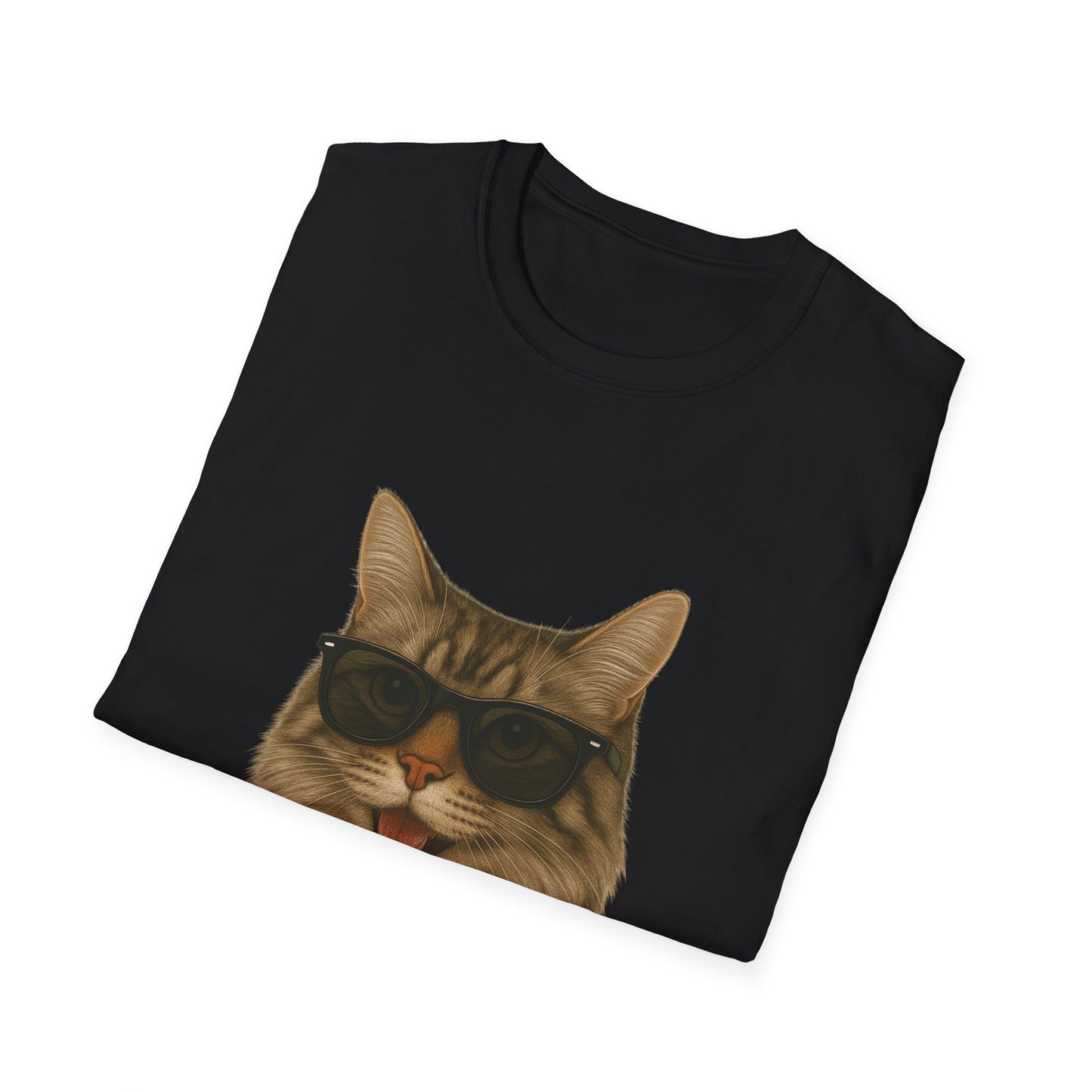 Siberian Cat Wearing Sunglasses - Adult T-Shirt