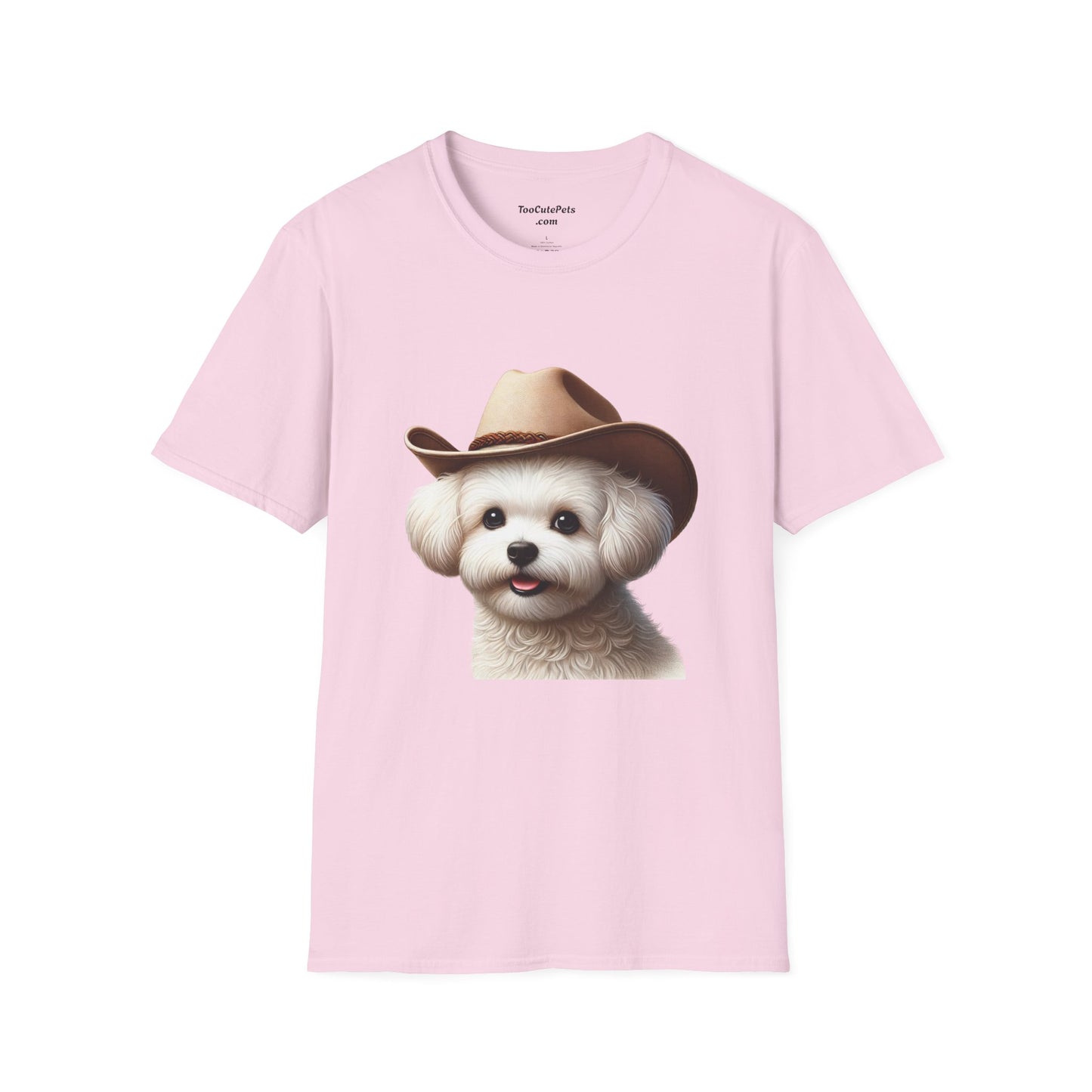 Cute Maltese Wearing Cowgirl Hat - Adult T-shirt - Too Cute Pets