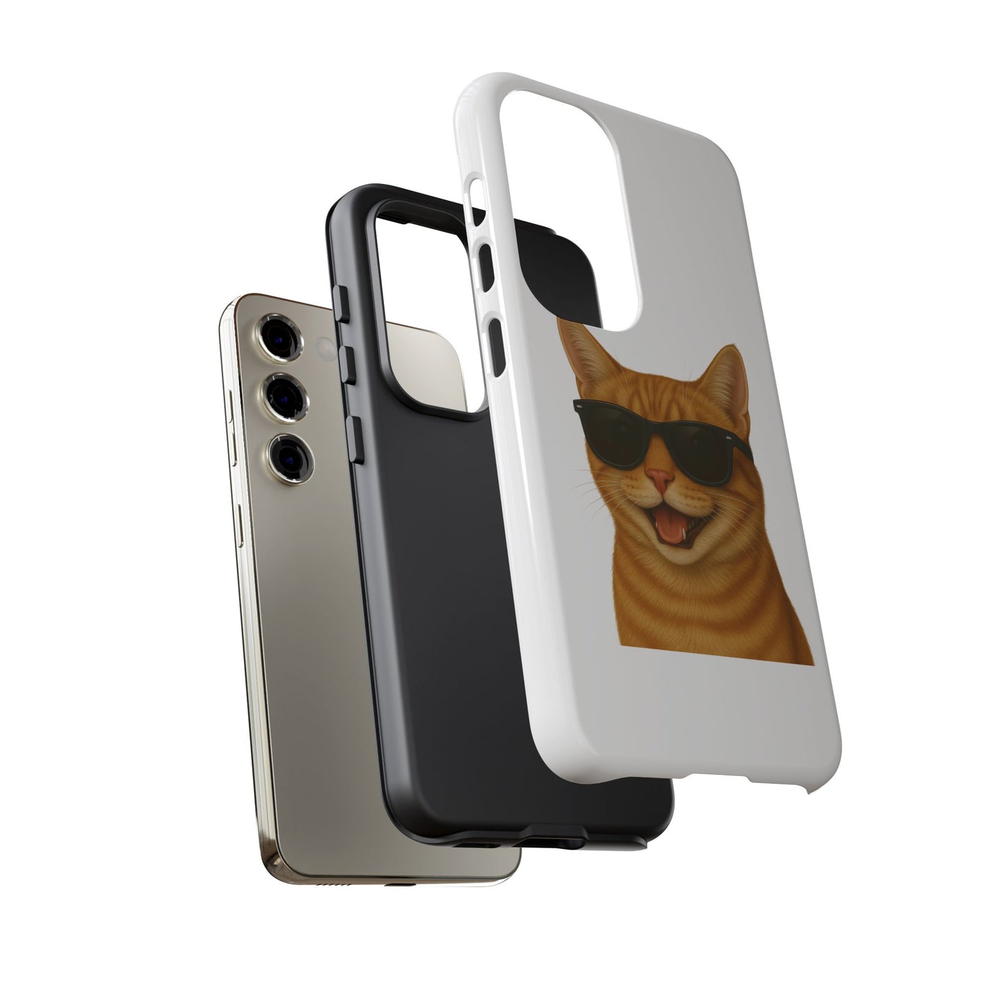 Orange Tabby Cat Wearing Sunglasses - Tough Phone Case