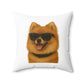 Pomeranian Wearing Sunglasses - Throw Pillow