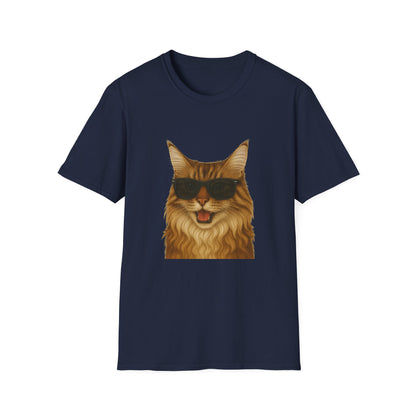 Maine Coon Wearing Sunglasses - Adult T-Shirt