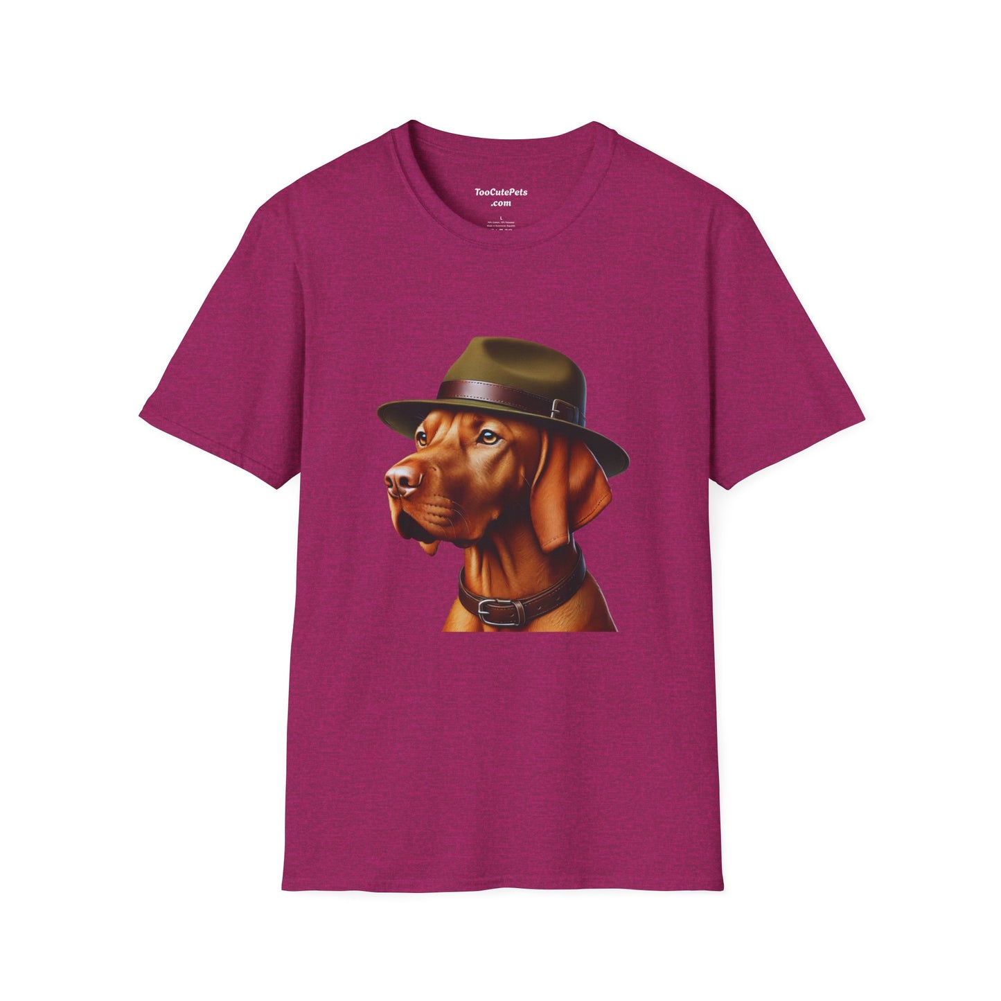 Dashing Vizsla Wearing A Campaign Hat- Adult T-Shirt - Too Cute Pets