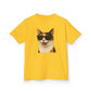 Calico Shorthair Cat Wearing Sunglasses Kids Tee