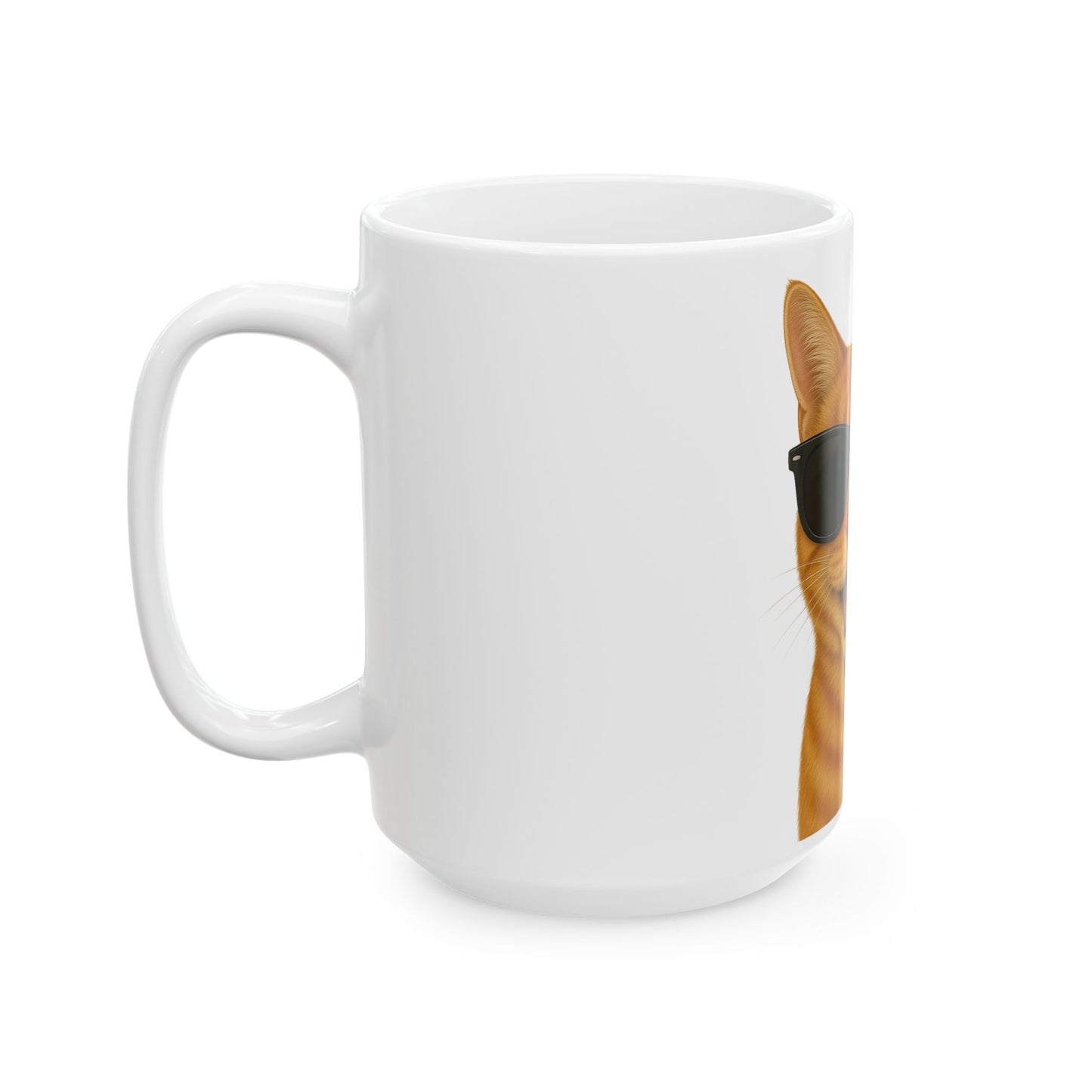 Orange Tabby Cat Wearing Sunglasses Ceramic Mug