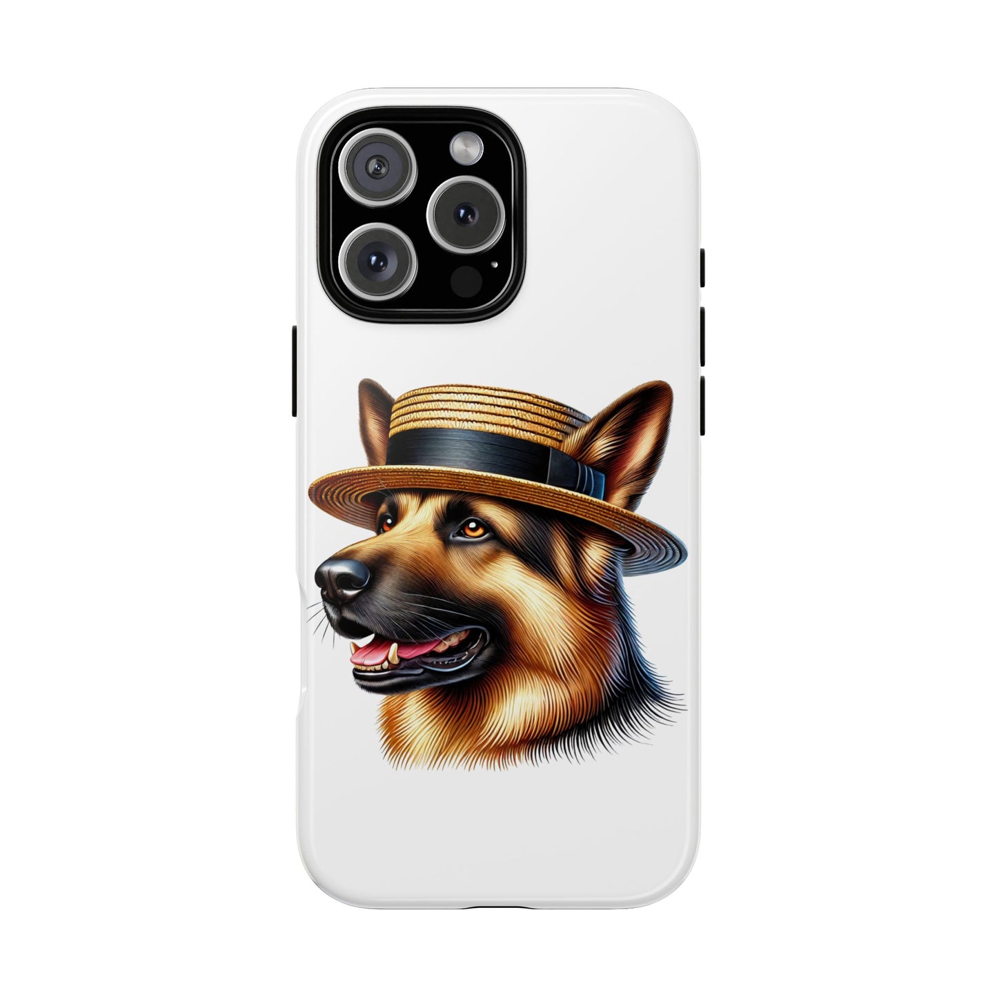 German Shepherd Wearing a Boater Hat - Tough Phone Case