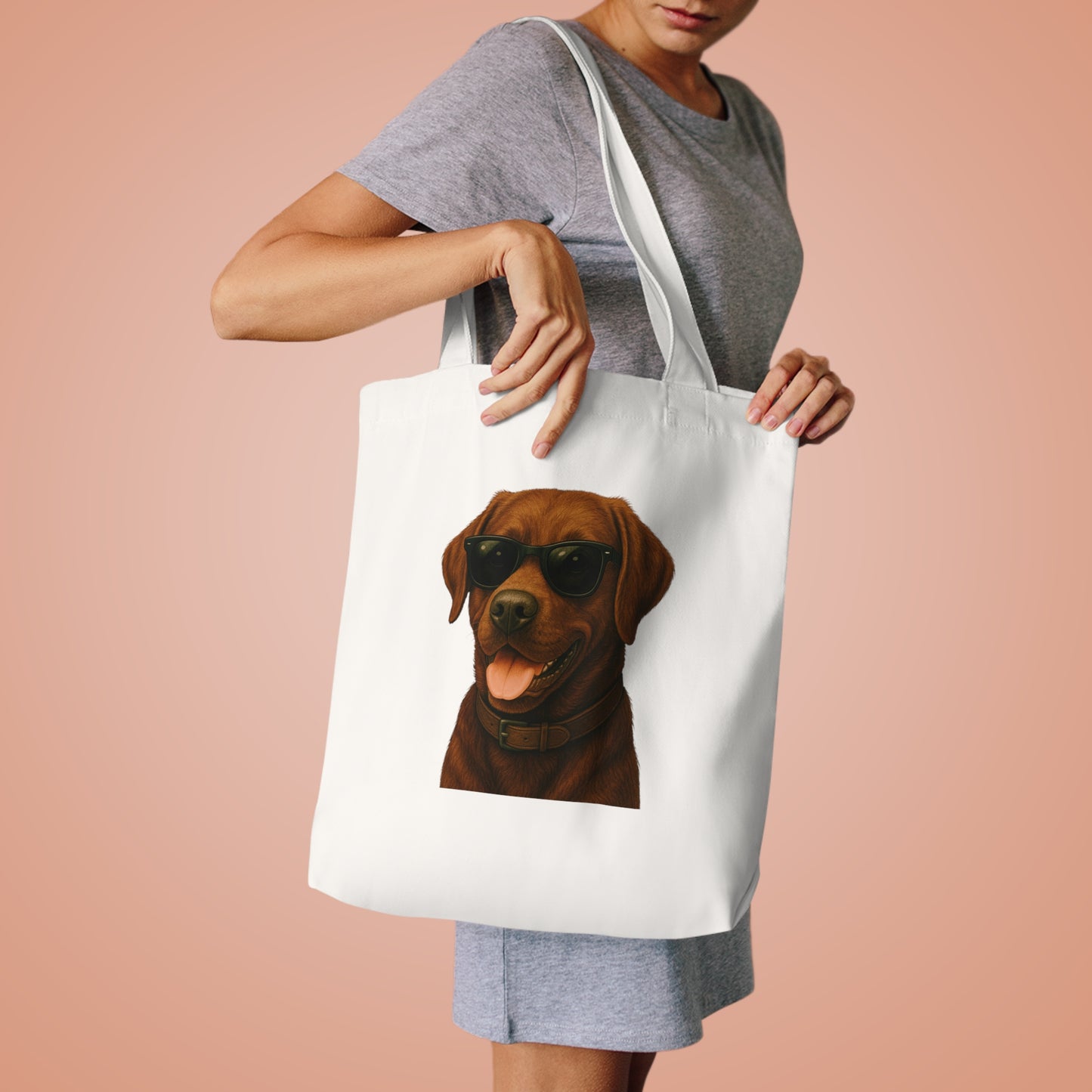 Brown Labrador Retriever Wearing Sunglasses Cotton Tote Bag