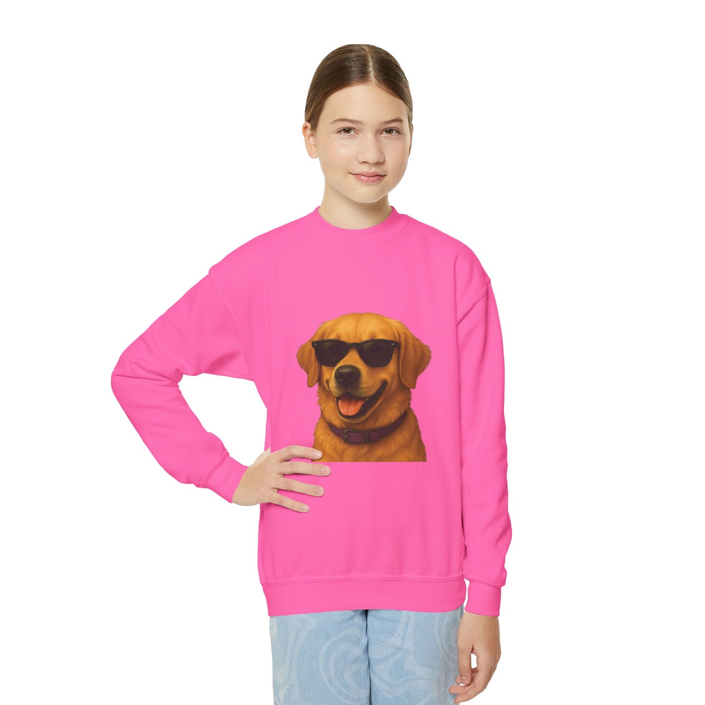 Golden Retriever Wearing Sunglasses - Youth Sweatshirt