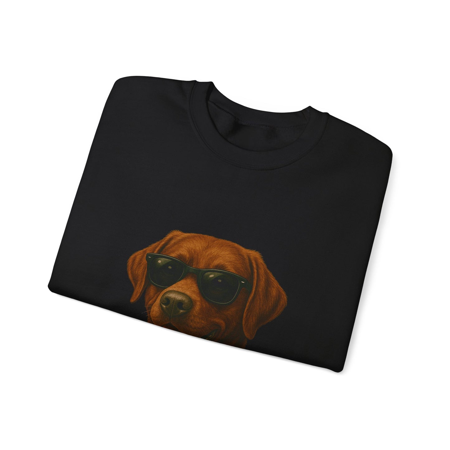Brown Labrador Retriever Wearing Sunglasses - Adult Crewneck Sweatshirt