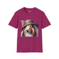 Collie Wearing Cloche Hat - Adult T-Shirt - Too Cute Pets