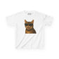 Domestic Shorthaired Tabby Cat Wearing Sunglasses Kids Tee