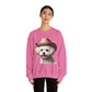 Cute Maltese Wearing A Cowgirl Hat- Adult Crewneck Sweatshirt - Too Cute Pets