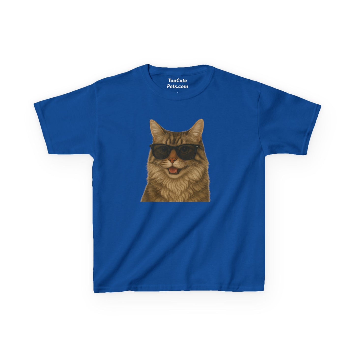 Siberian Cat Wearing Sunglasses Kids Tee