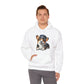 Cute Corgi Wearing A Train Conductors Hat - Adult Hoodie - Too Cute Pets