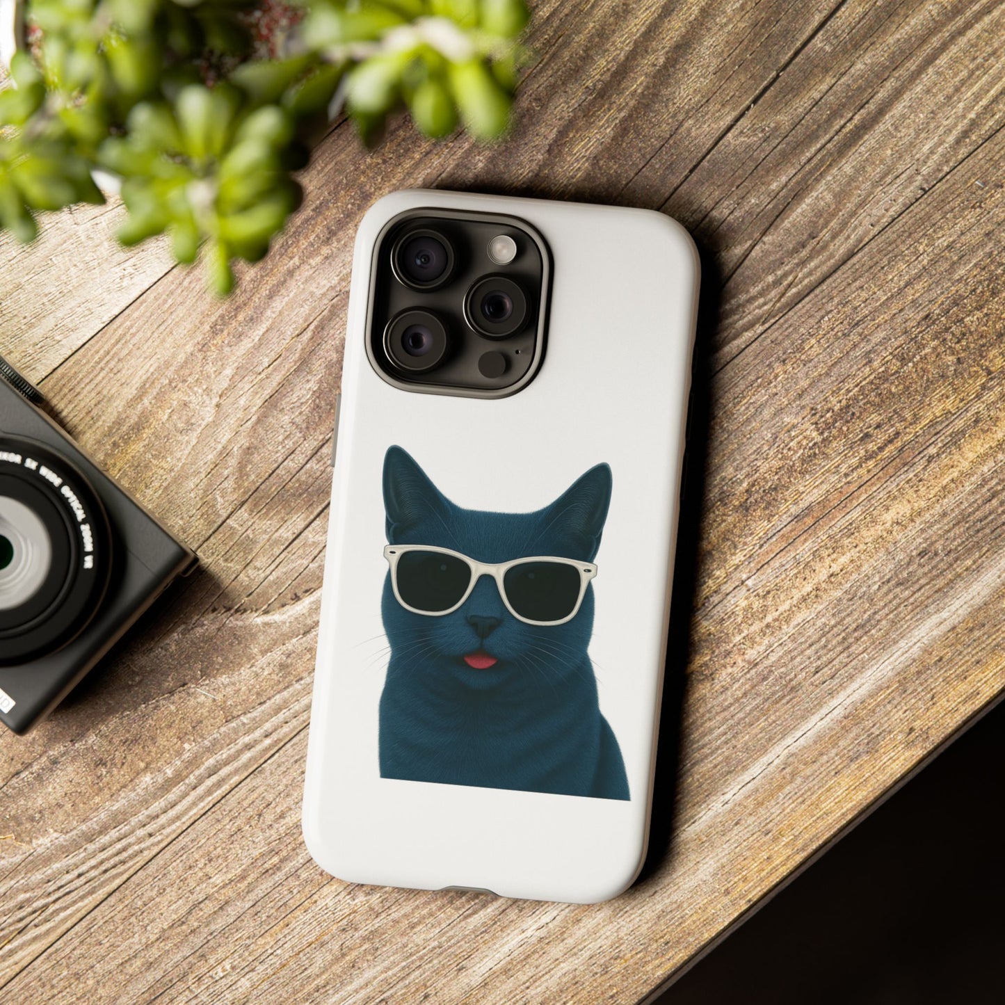 Russian Blue Cat Wearing Sunglasses - Tough Phone Case