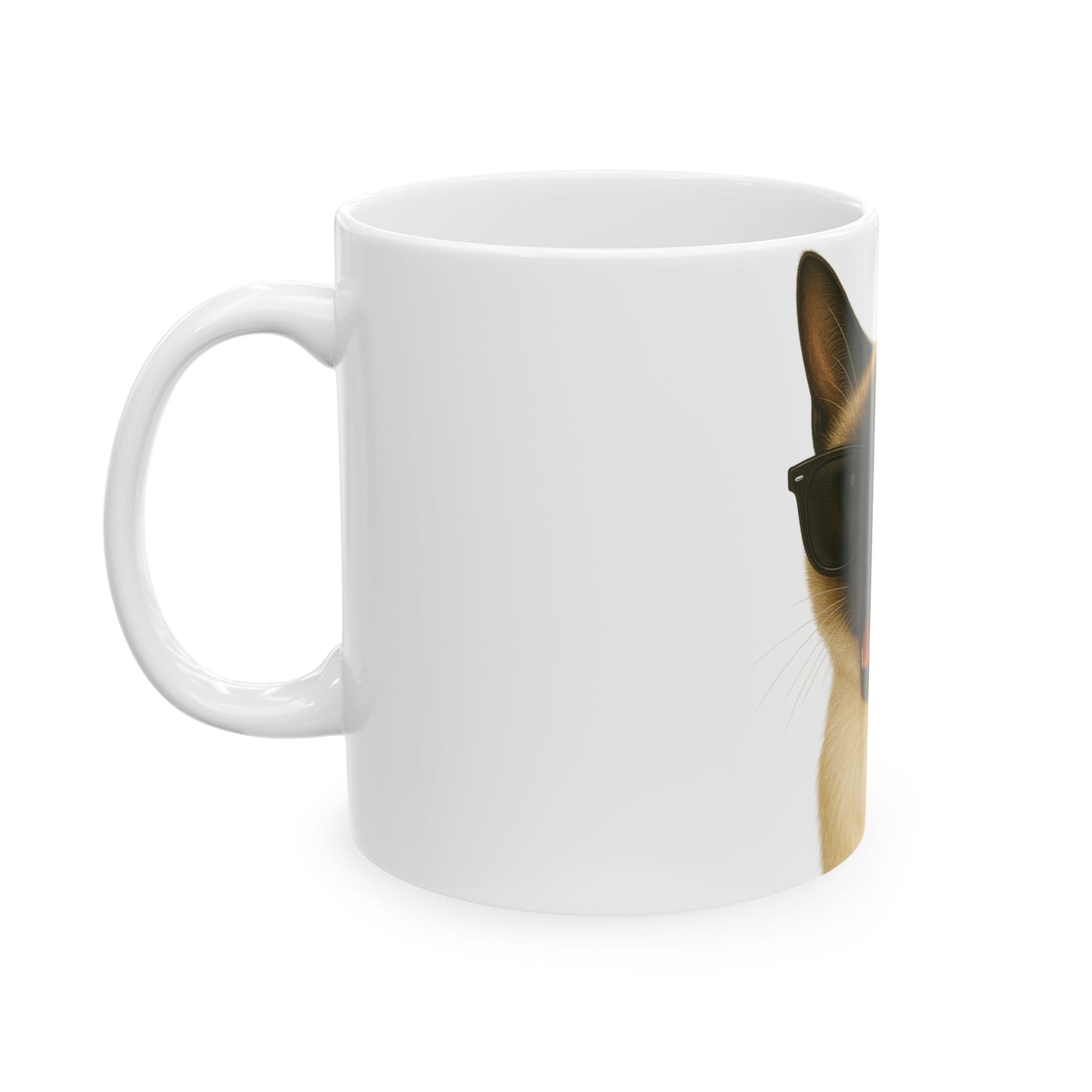 Siamese Cat Wearing Sunglasses Ceramic Mug