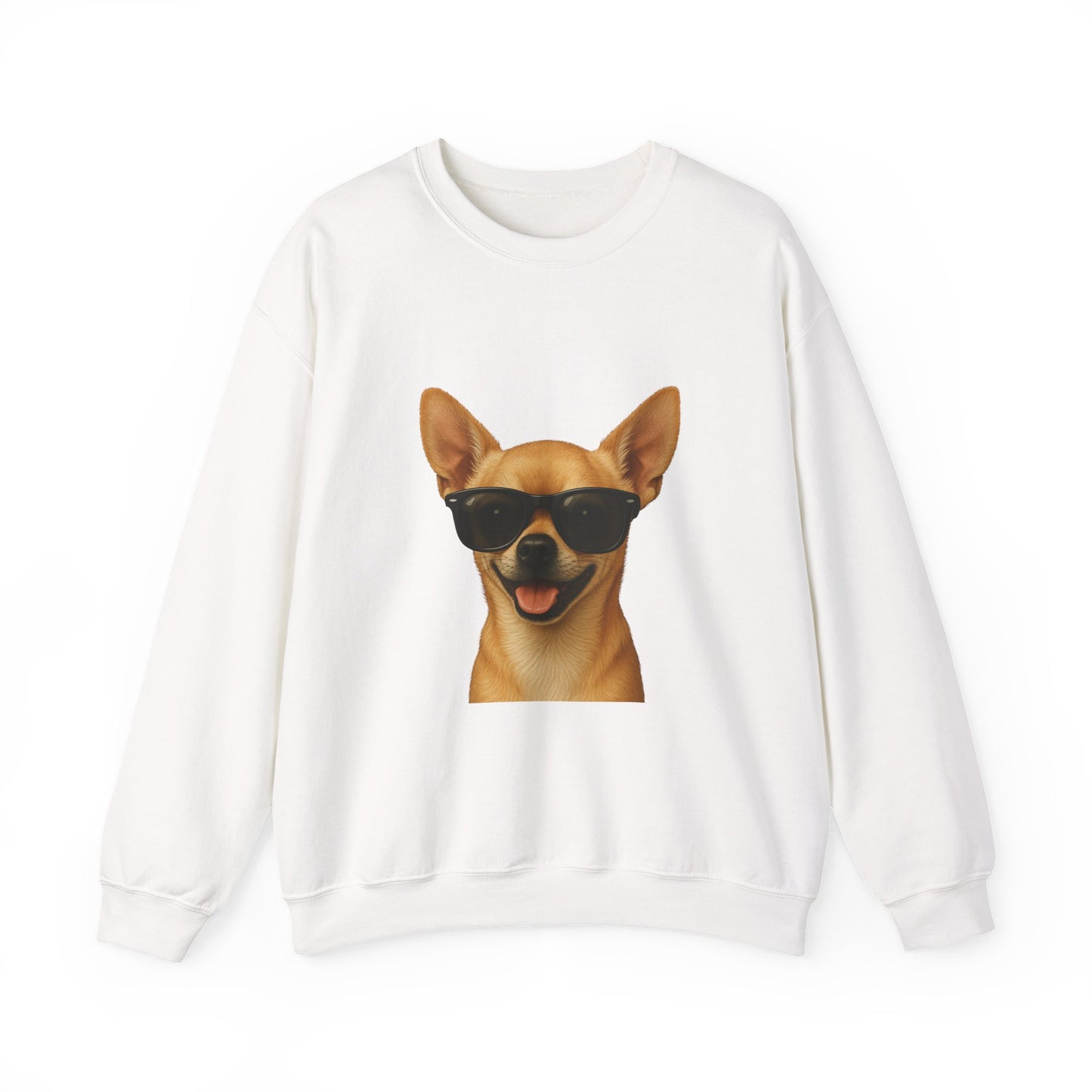 Chihuahua Wearing Sunglasses - Adult Crewneck Sweatshirt