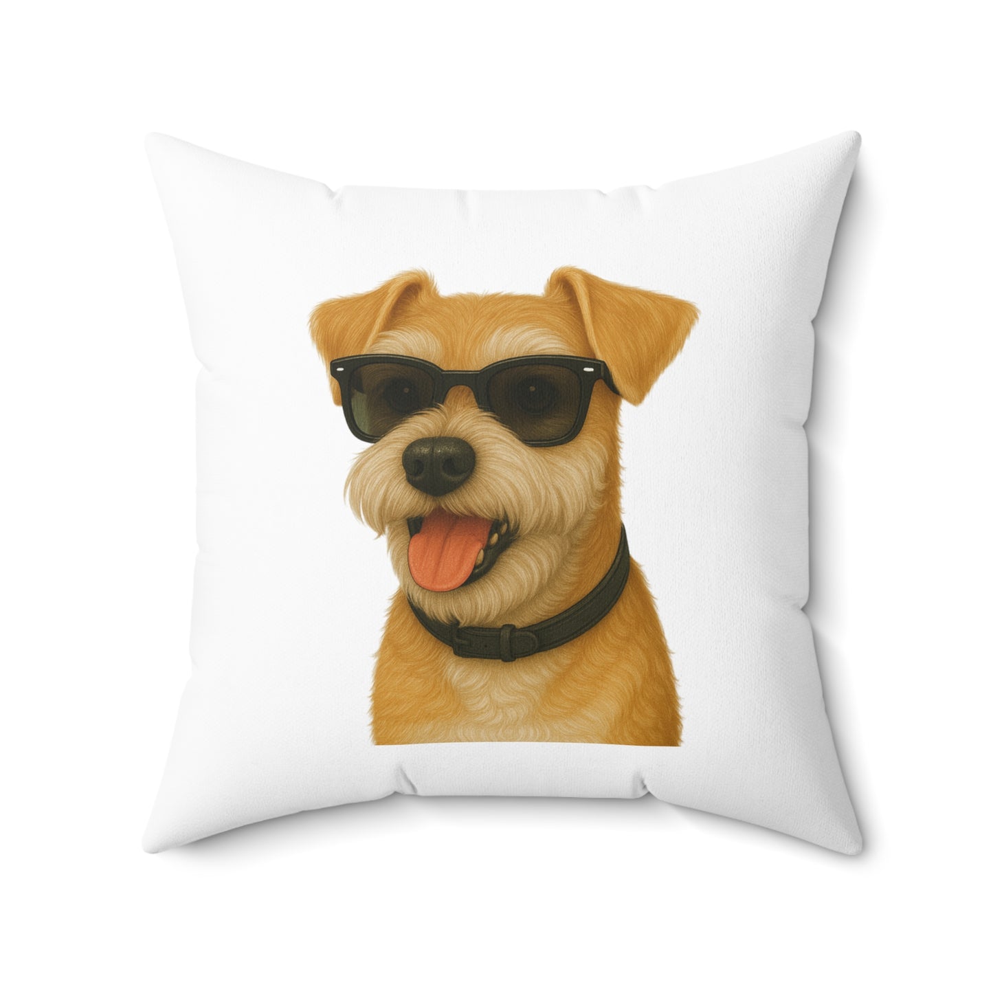 Miniature Schnauzer Wearing Sunglasses - Throw Pillow