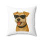 Miniature Schnauzer Wearing Sunglasses - Throw Pillow
