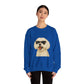 Maltese Wearing Sunglasses - Adult Crewneck Sweatshirt