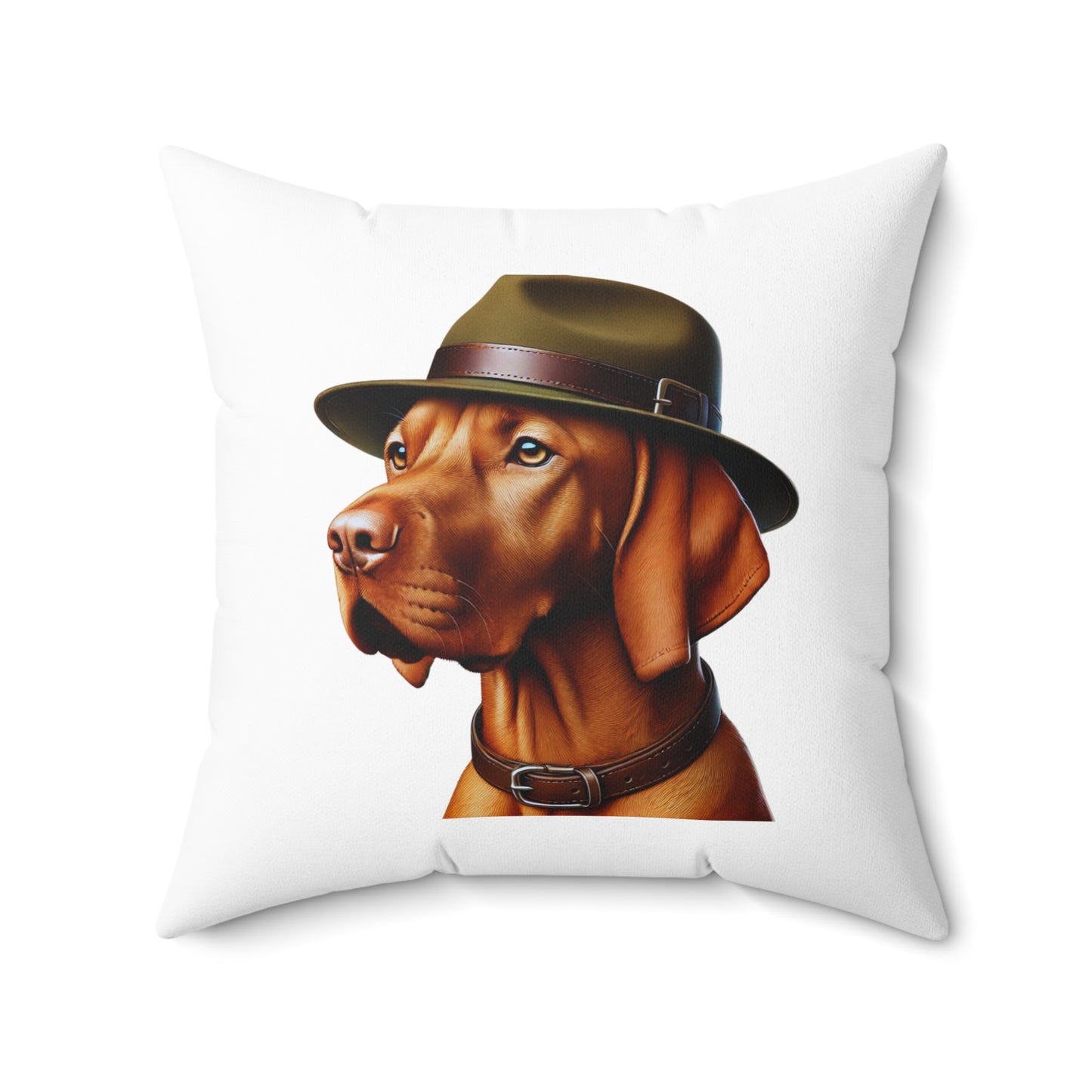 Vizsla Wearing a Campaign Hat - Throw Pillow