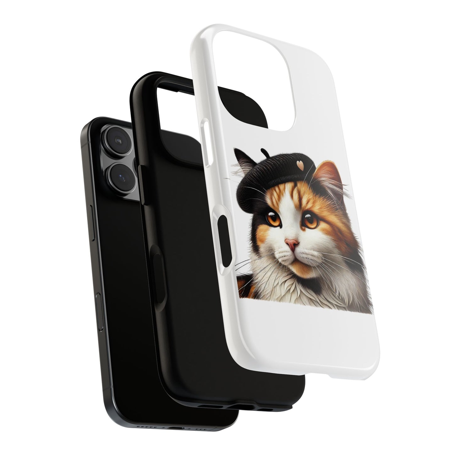 Calico Cat Wearing a Beret - Tough Phone Case