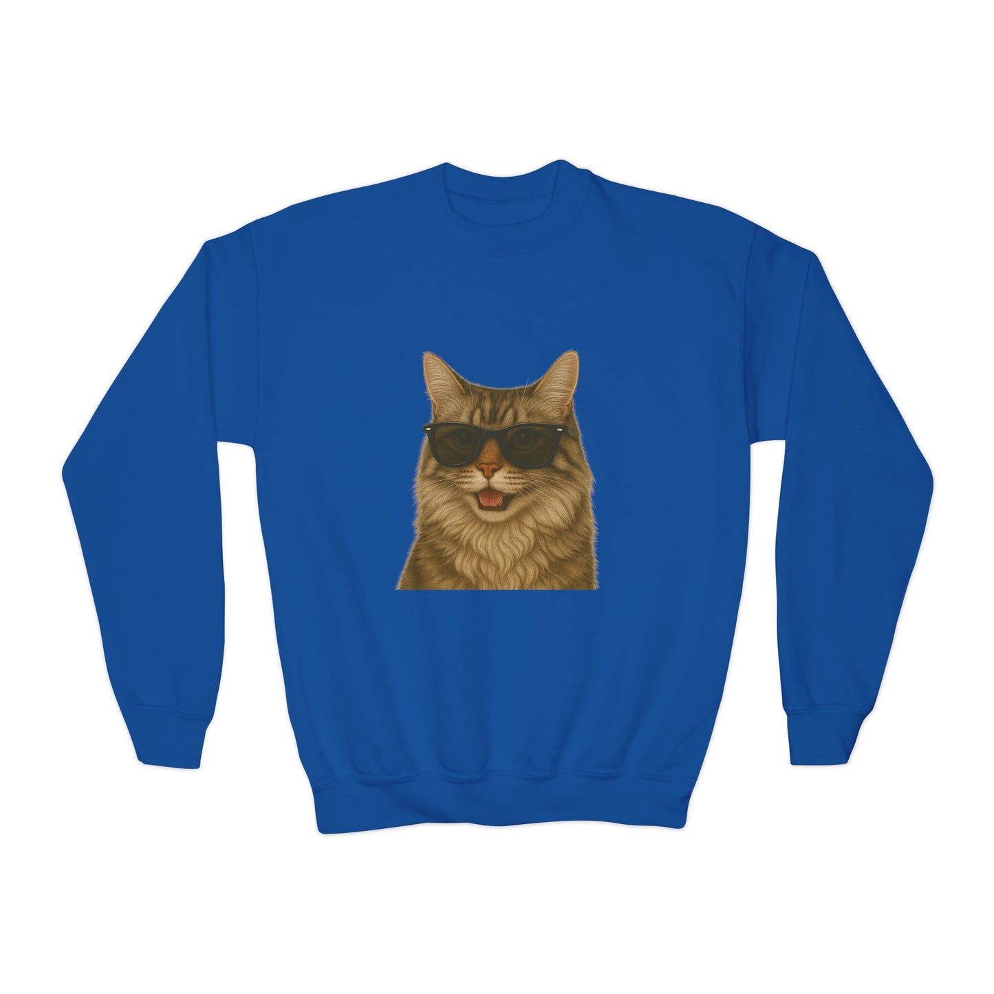 Siberian Cat Wearing Sunglasses - Youth Crewneck Sweatshirt