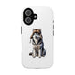 Husky Wearing a Fur Hunter Hat - Tough Phone Case