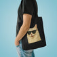 Cream Longhair Cat Wearing Sunglasses Cotton Tote Bag