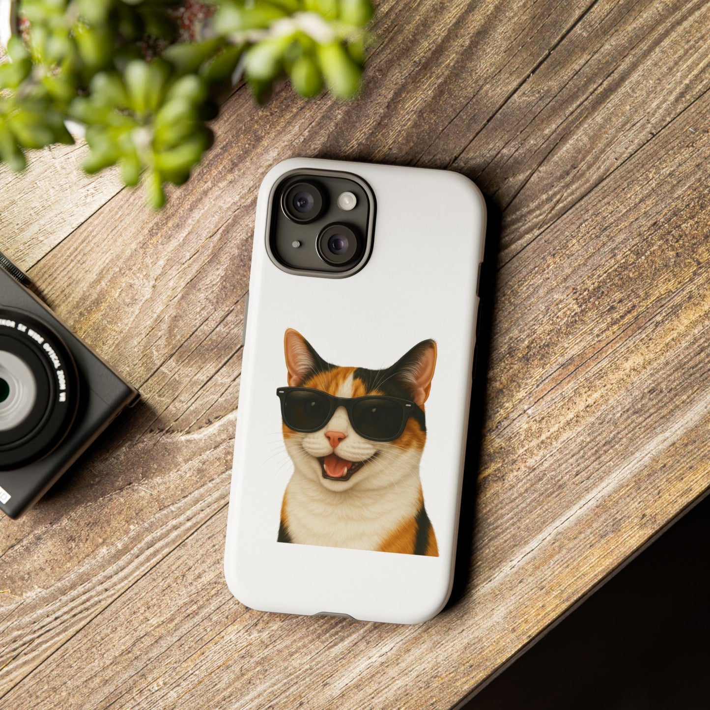 Calico Shorthair Cat Wearing Sunglasses - Tough Phone Case