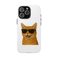 Orange Tabby Cat Wearing Sunglasses - Tough Phone Case