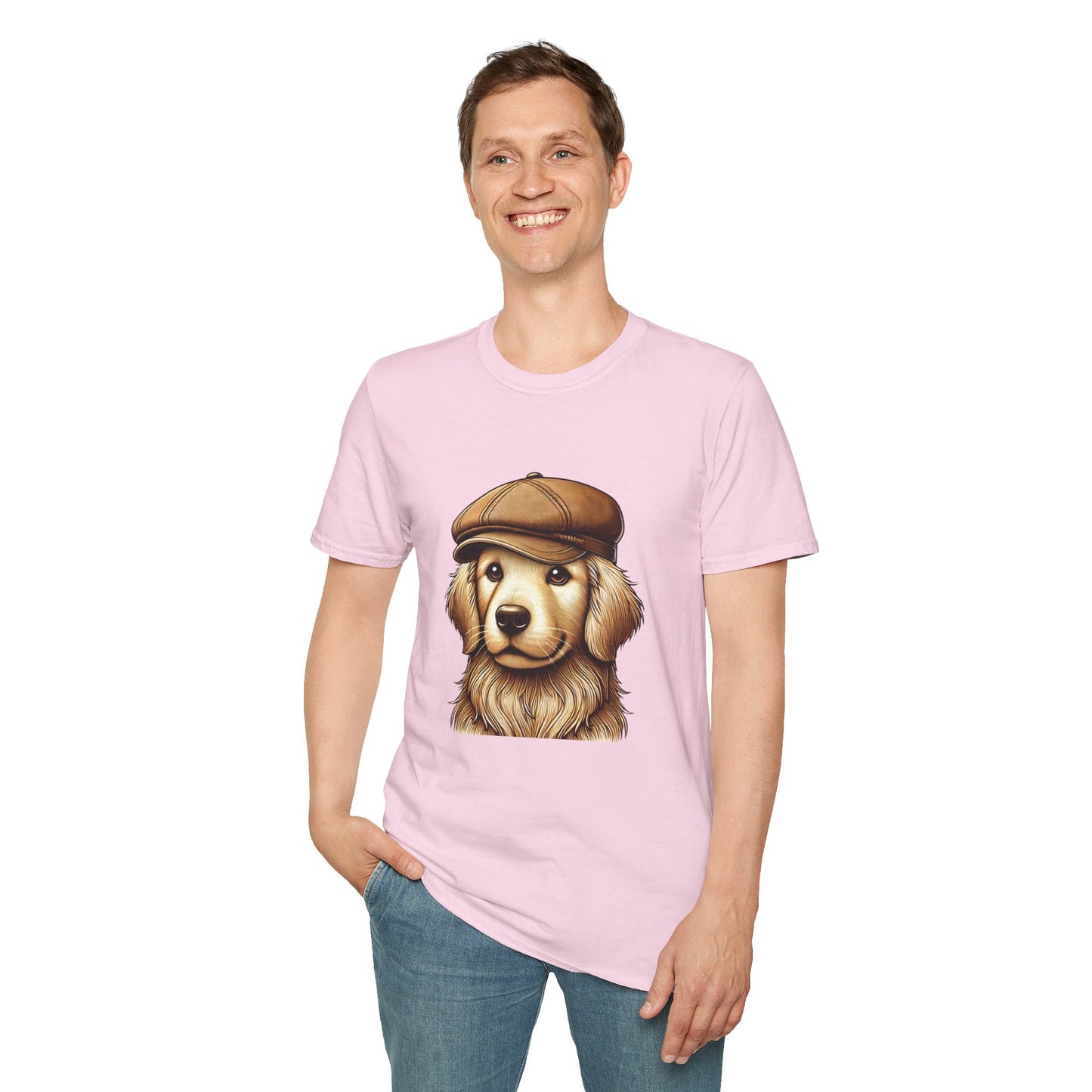 Golden Retriever Wearing Newsboy Cap - Adult Hoodie - Too Cute Pets