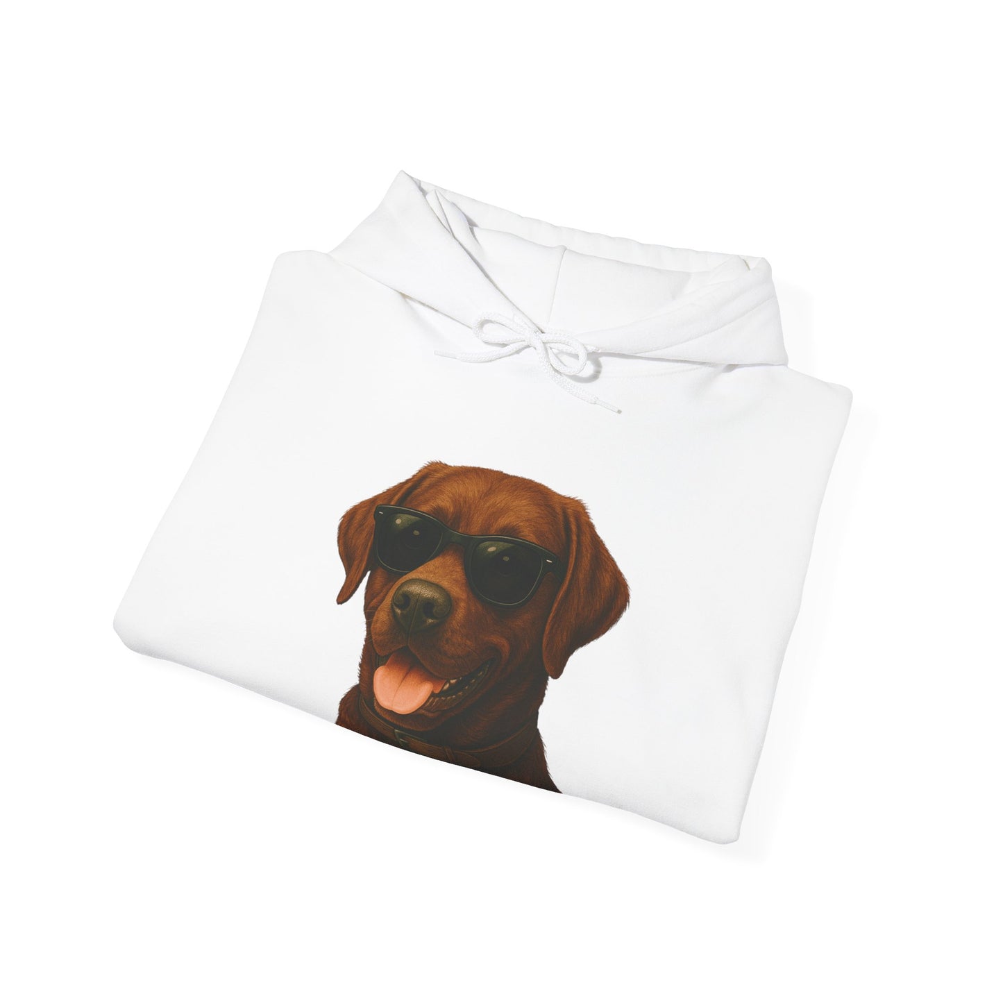 Brown Labrador Retriever Wearing Sunglasses - Adult Hoodie
