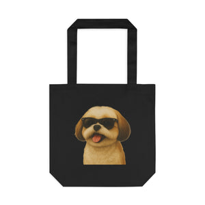 Shih Tzu Wearing Sunglasses Cotton Tote Bag