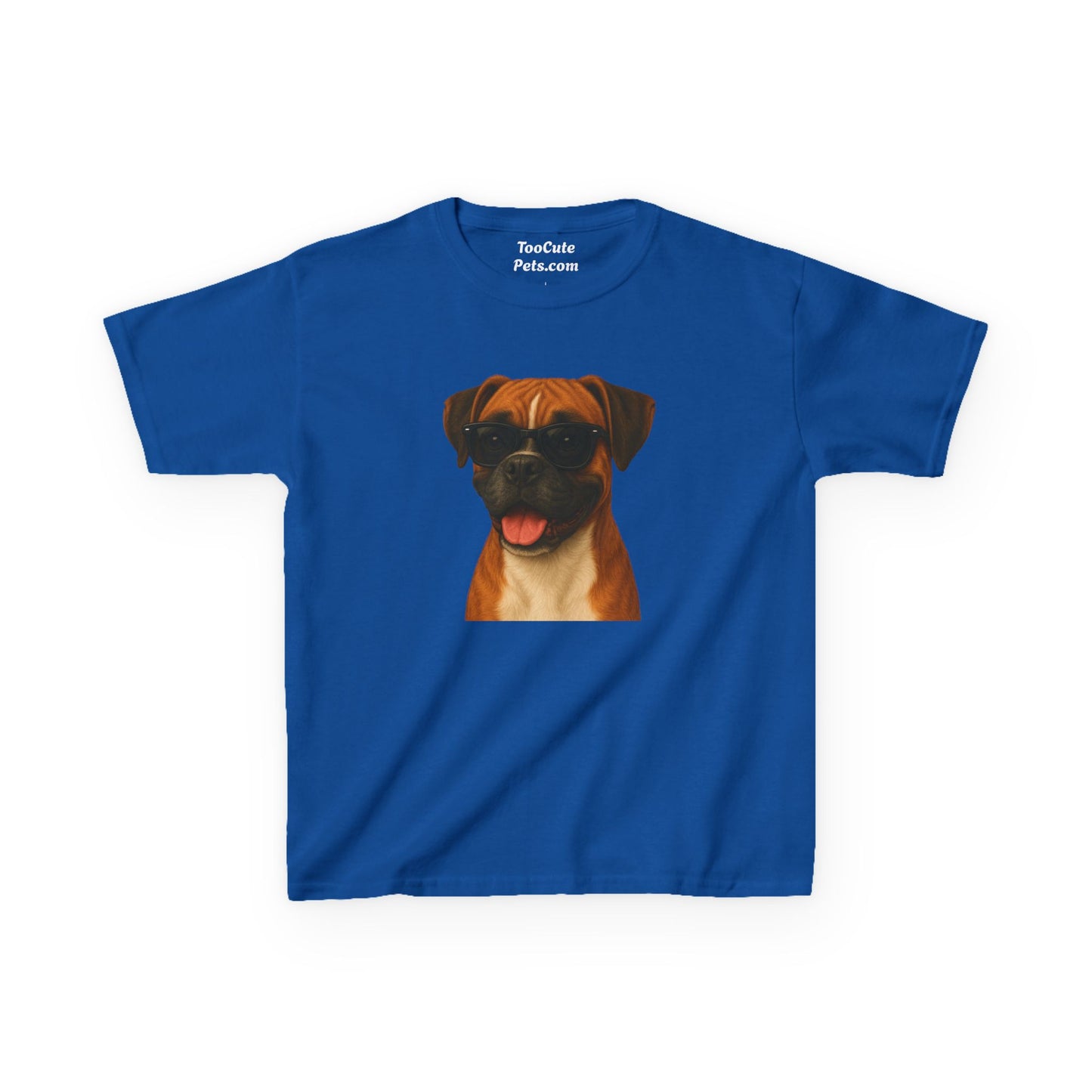 Kids Tee with Boxer Dog Wearing Sunglasses