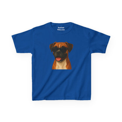 Kids Tee with Boxer Dog Wearing Sunglasses