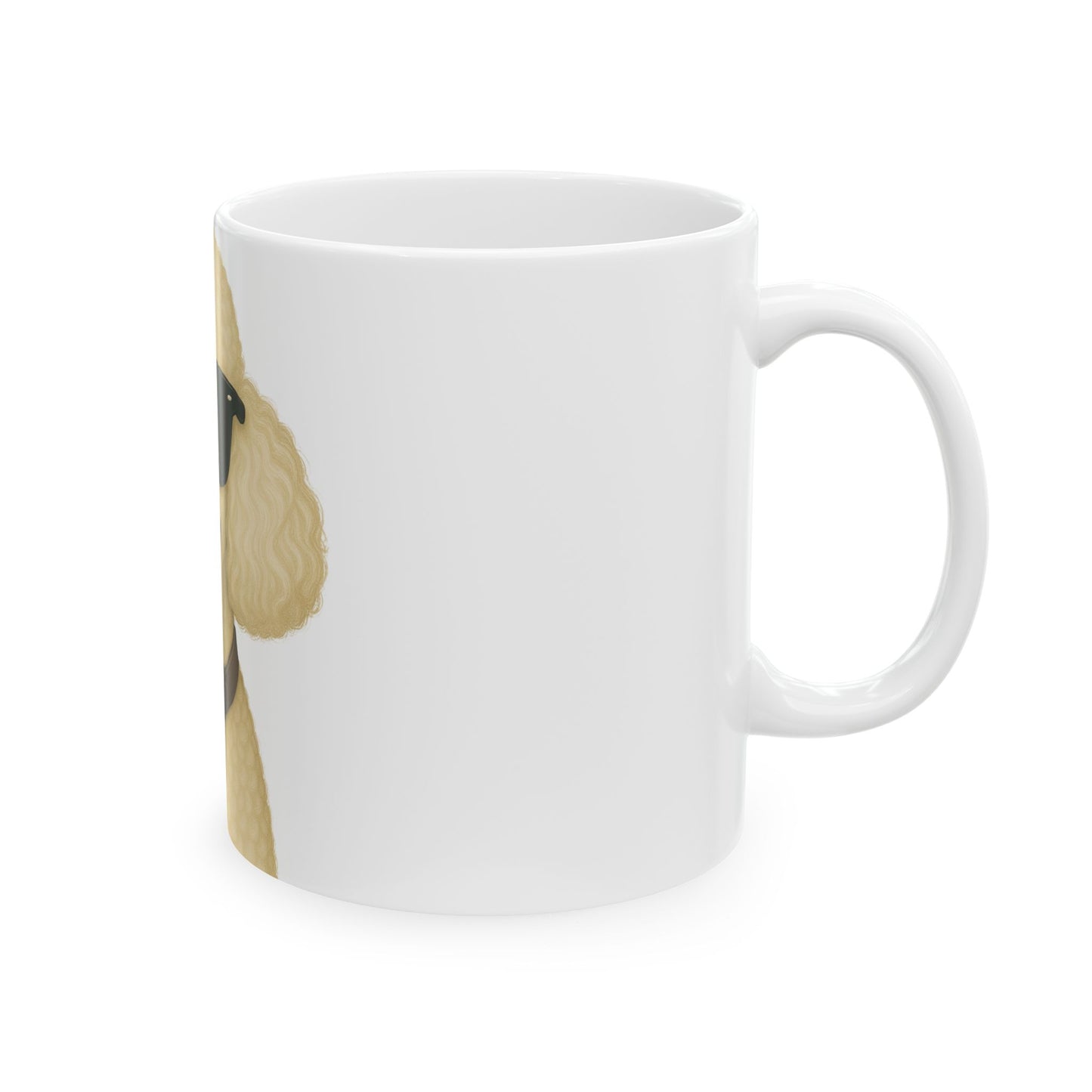 White Poodle Wearing Sunglasses Ceramic Mug