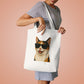 Calico Shorthair Cat Wearing Sunglasses Cotton Tote Bag