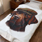 Labrador Wearing a Tweed Flat Cap - Sherpa Blanket