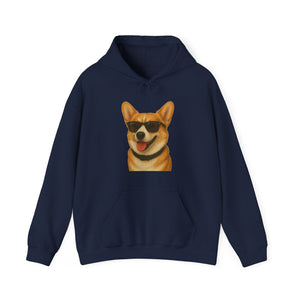 Corgi Wearing Sunglasses - Adult Hoodie