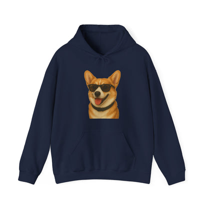 Corgi Wearing Sunglasses - Adult Hoodie