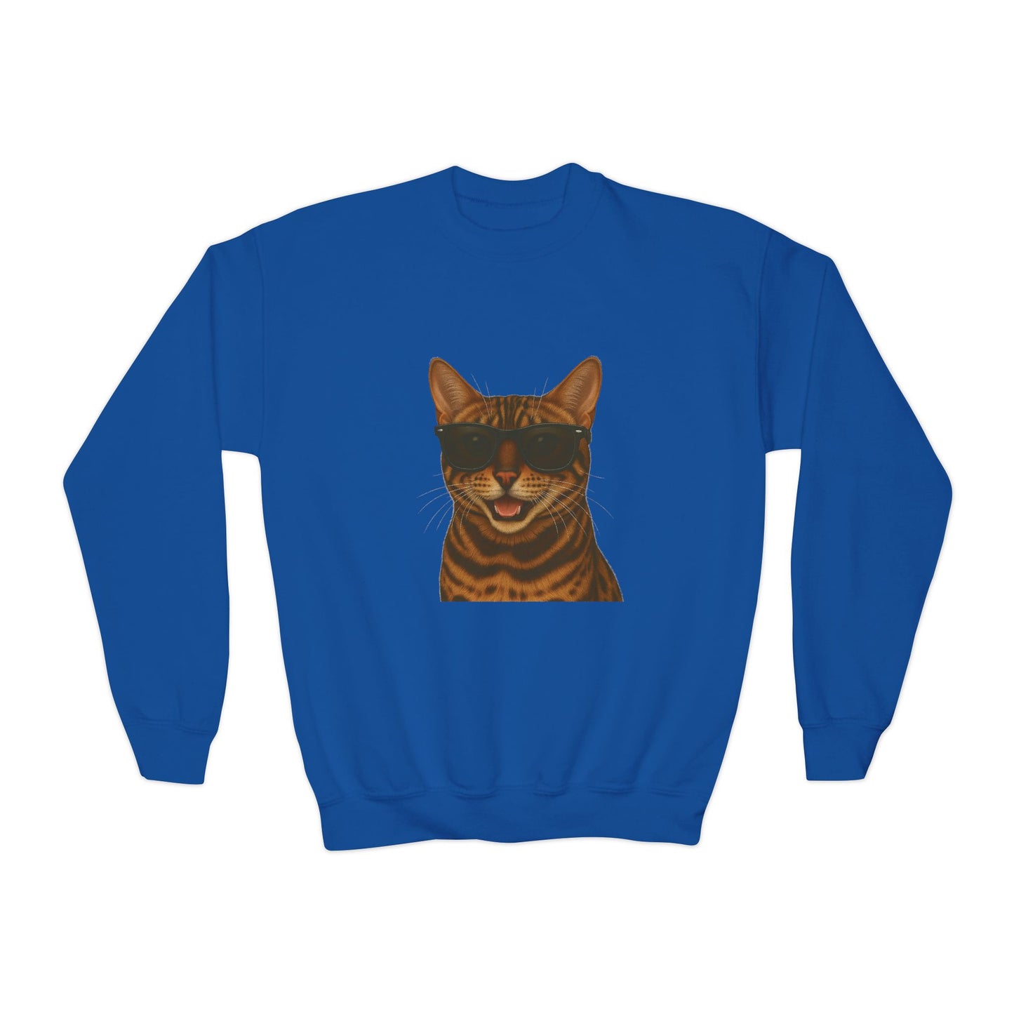 Bengal Cat Wearing Sunglasses - Youth Sweatshirt