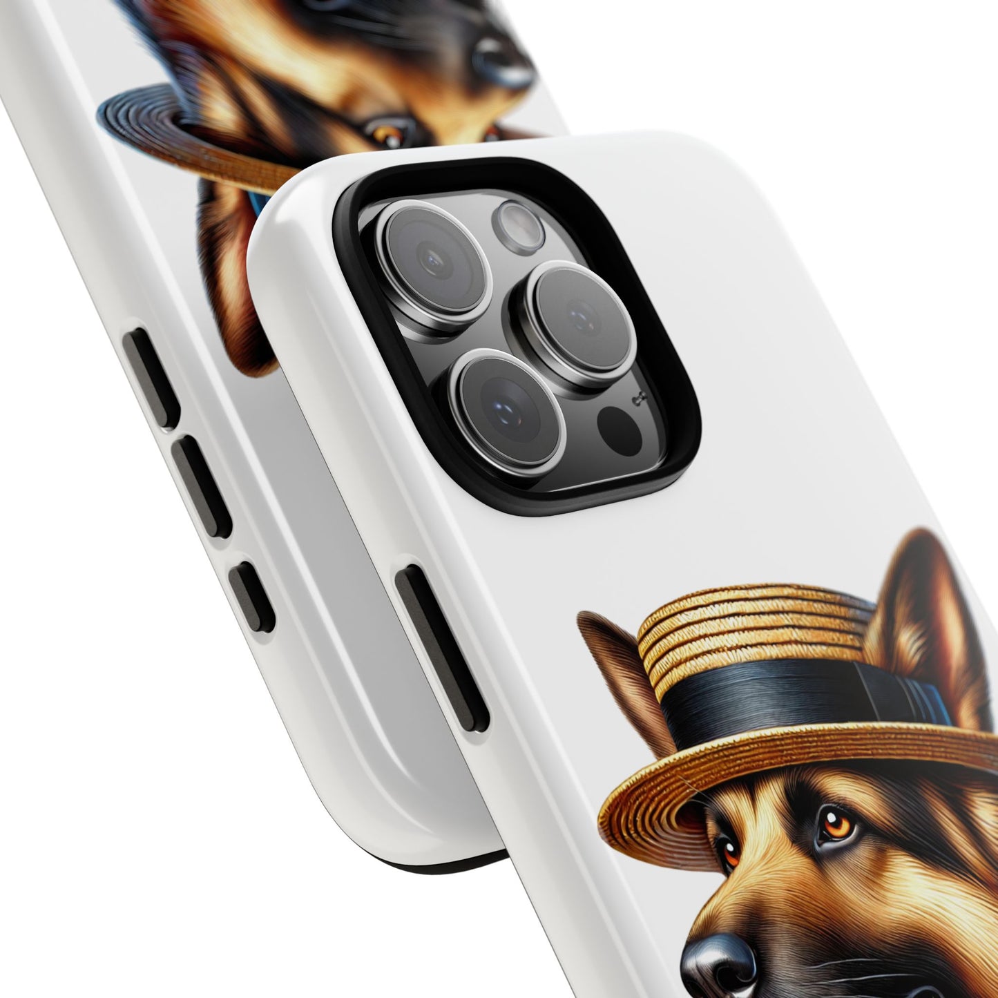 German Shepherd Wearing a Boater Hat - Tough Phone Case