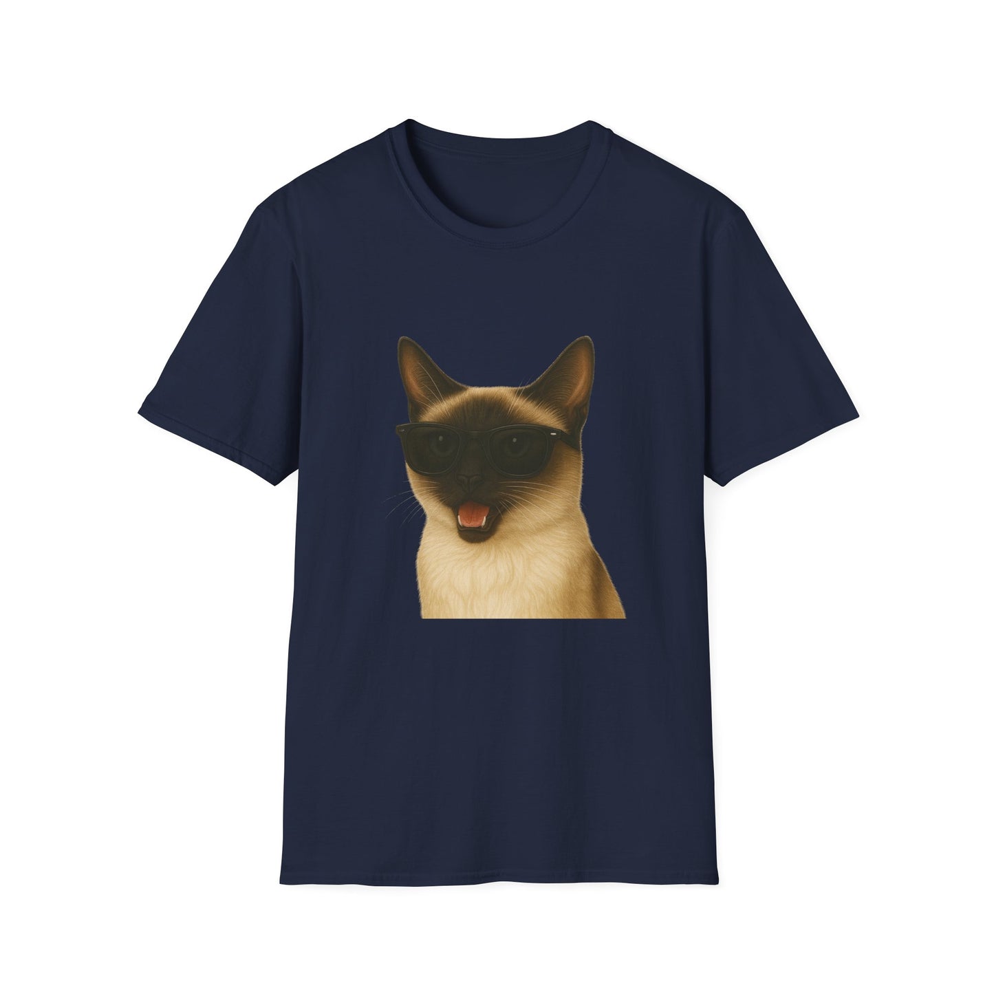 Siamese Cat Wearing Sunglasses - Adult T-Shirt