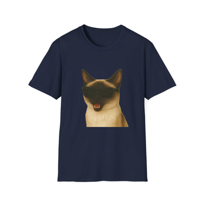 Siamese Cat Wearing Sunglasses - Adult T-Shirt