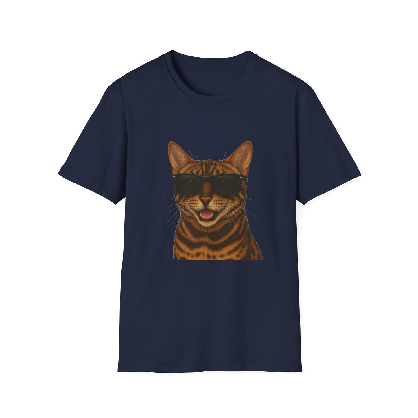 Bengal Cat Wearing Sunglasses - Adult T-Shirt