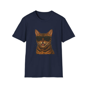 Bengal Cat Wearing Sunglasses - Adult T-Shirt