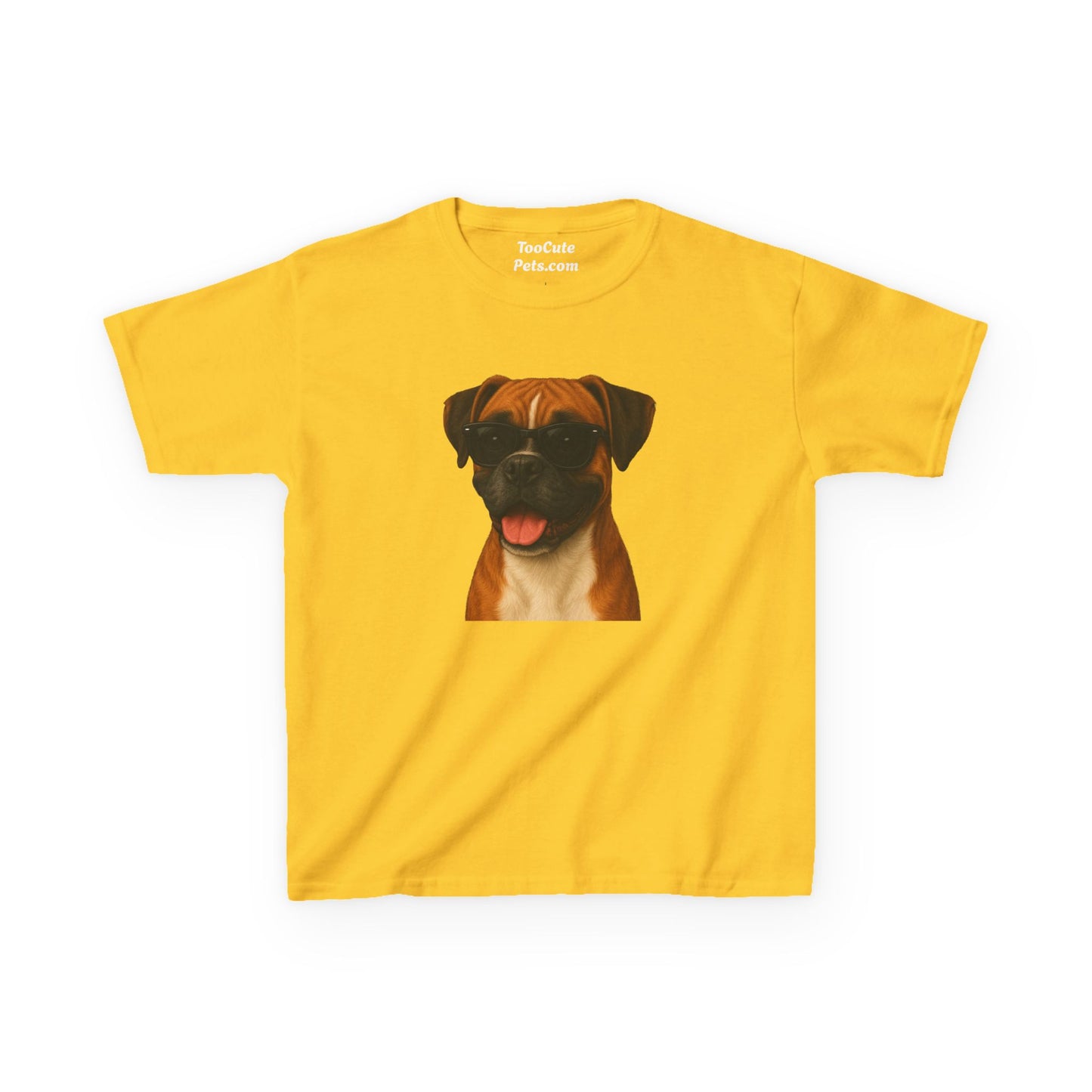 Kids Tee with Boxer Dog Wearing Sunglasses