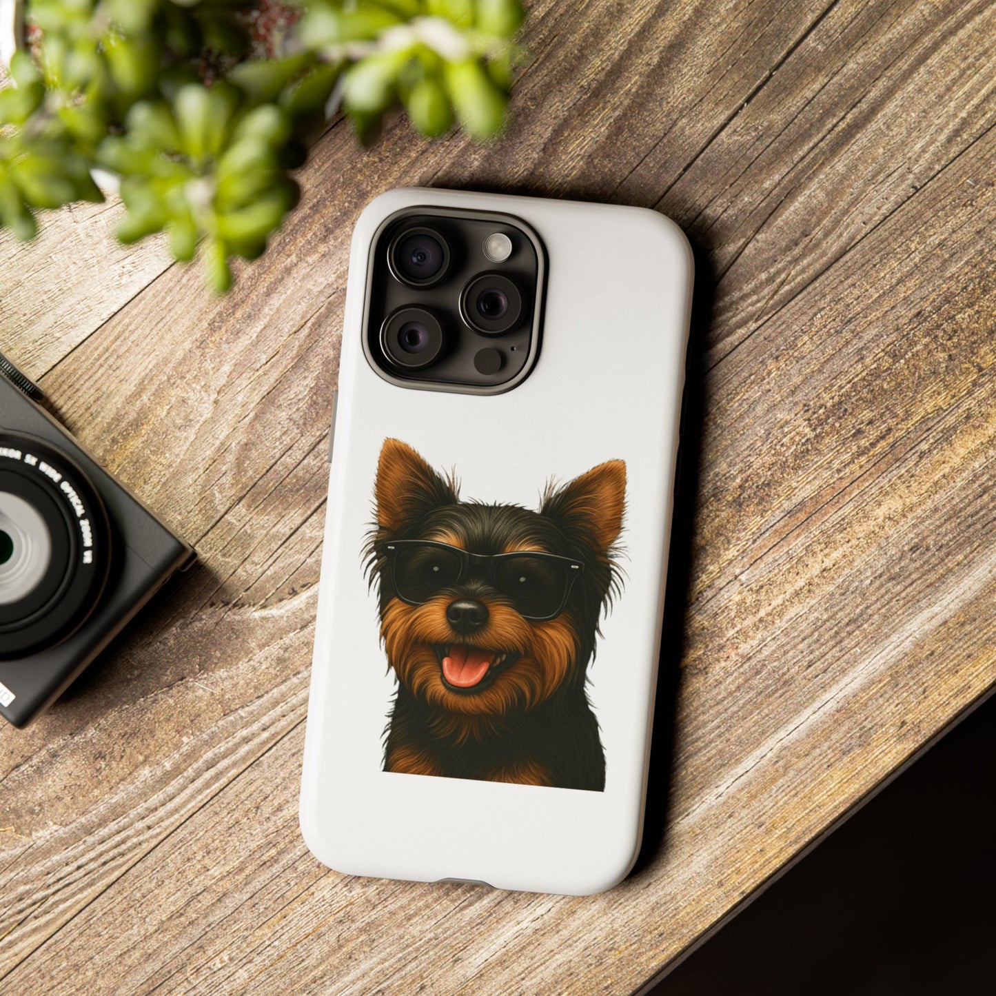 Yorkshire Terrier Wearing Sunglasses - Tough Phone Case